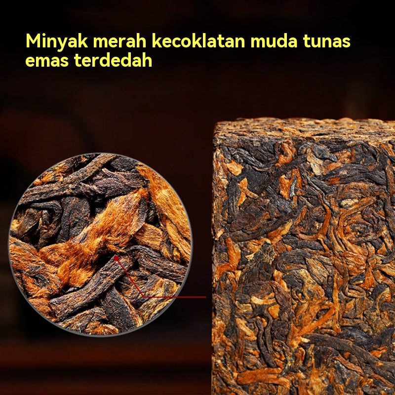Batu Pu'er Masak Laobanzhang 15 Tahun Koleksi, Wangian Tua Lembut, Halus Tanpa Pahit