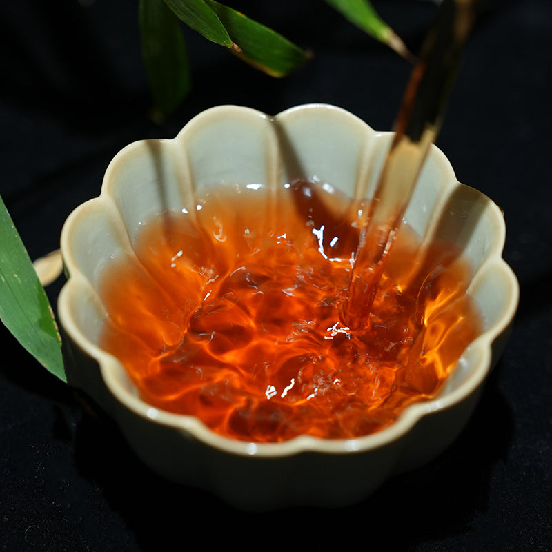 Kuih Pu'er Masak Mingxing Gaohao 24 Tahun · 7 Kuih Satu Set, Wangian Tua Pekat & Lembut Halus, Air Teh Merah Kental Jernih Tunjuk Kuasa Penyimpanan, Koleksi Langka Beruntung Masak Teh